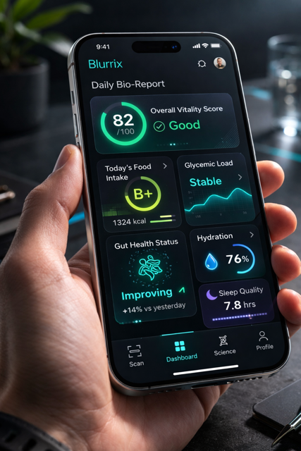 Blurrix app interface showing product analysis