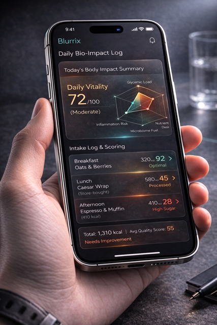 Blurrix app screen — LabelTrace scan